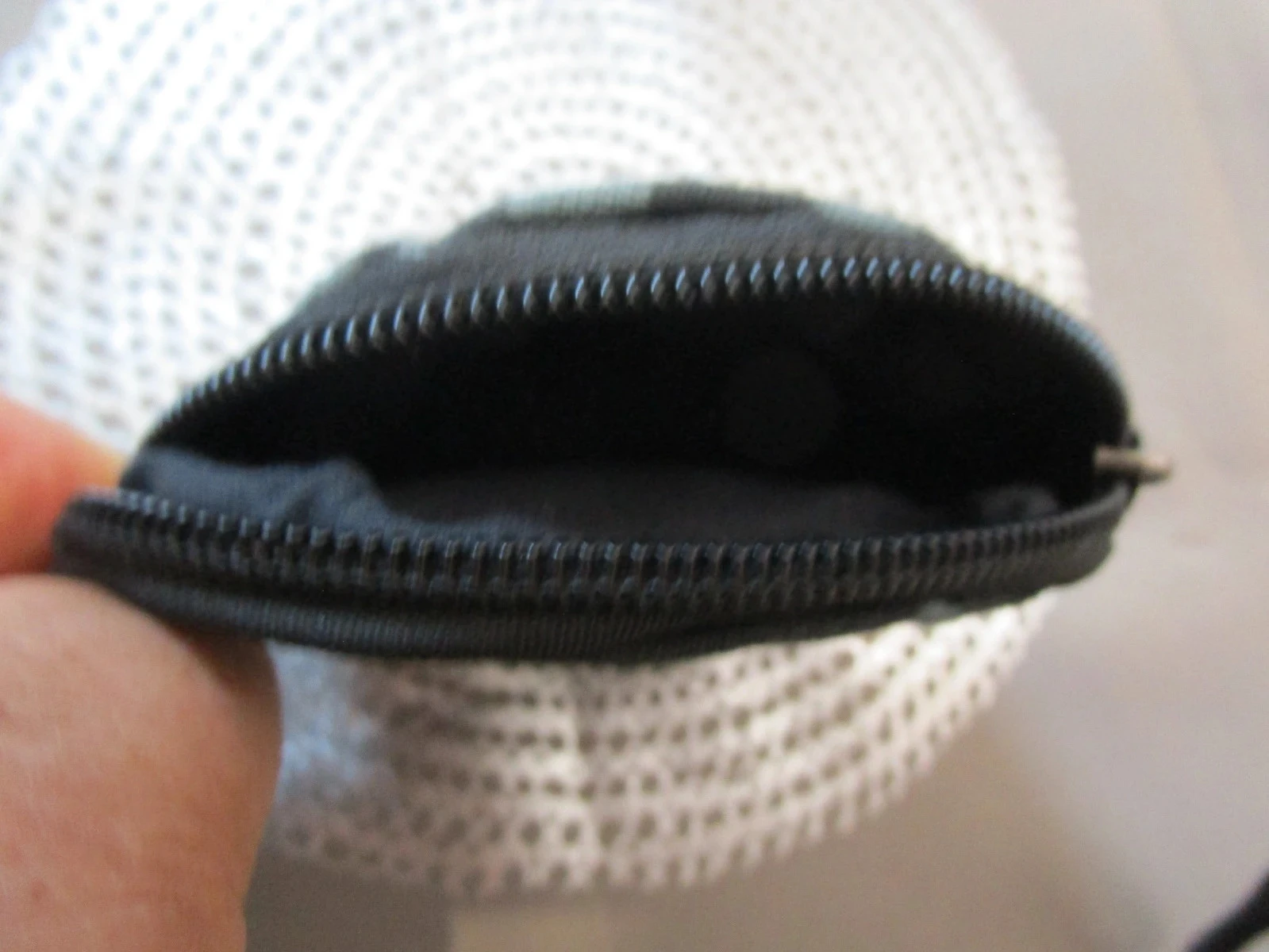 Porte-monnaie rond en tissu 100 % coton Style ethnique Fermeture zippée – Noir Gris Ø 10 cm P013 – photo 4